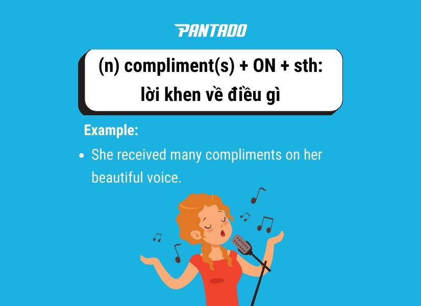 "Compliment" đi với giới từ "on"